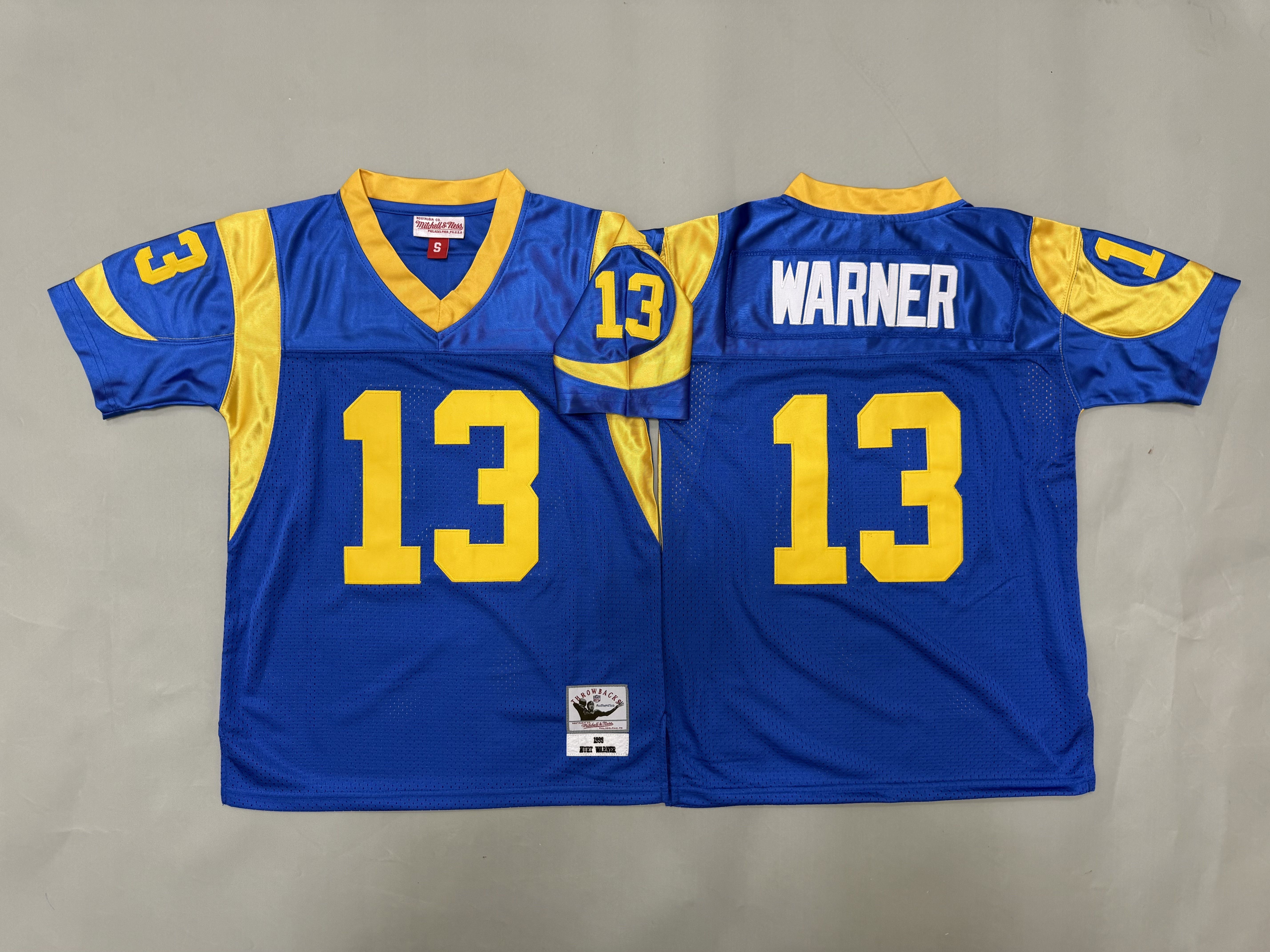 Youth 2026 Los Angeles Rams #13 Warner Blue Throwback Limited NFL Jersey style 01